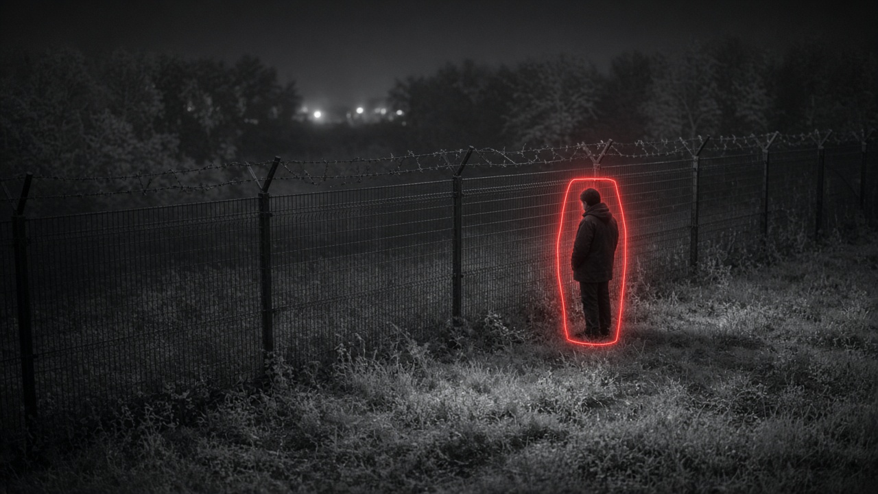 Perimeter fence anomaly alert on night infrared cameras