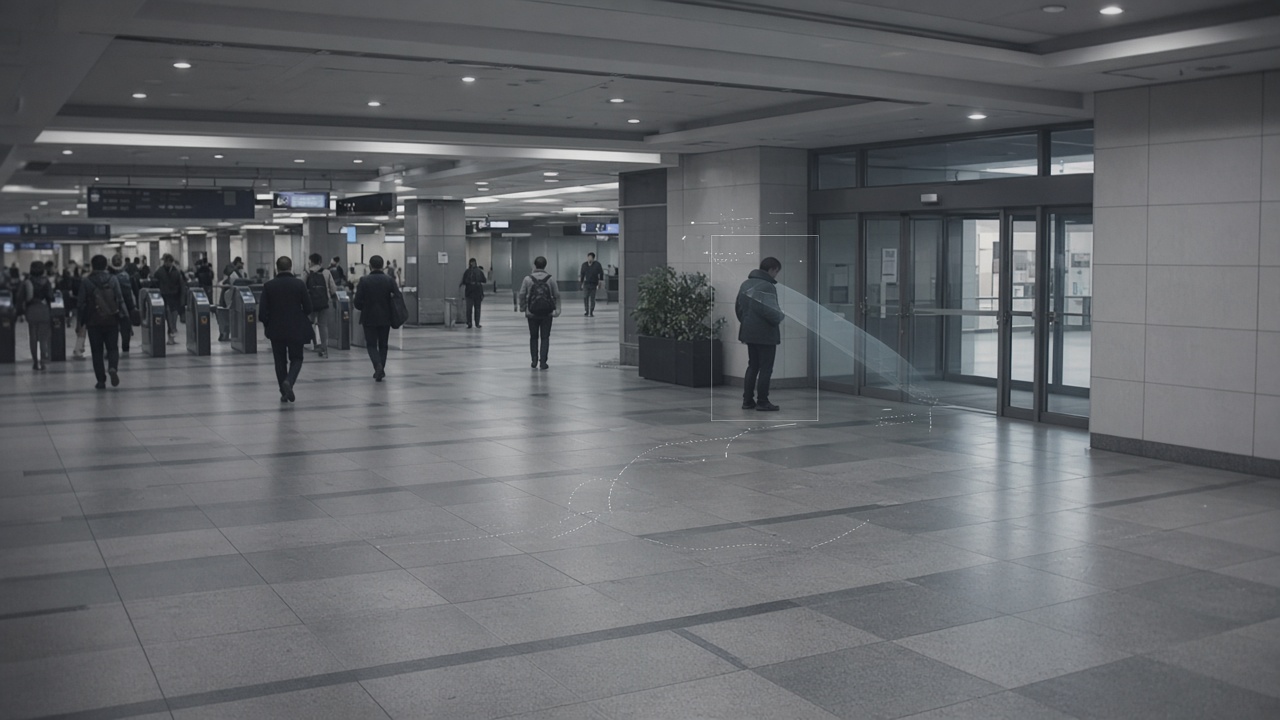 Loitering and unusual behavior flagged in a transit concourse