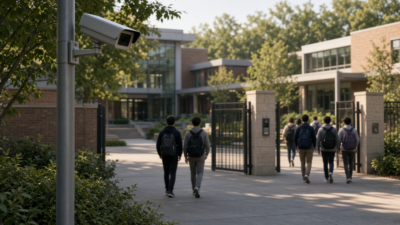 Face recognition at a campus entrance for secure access