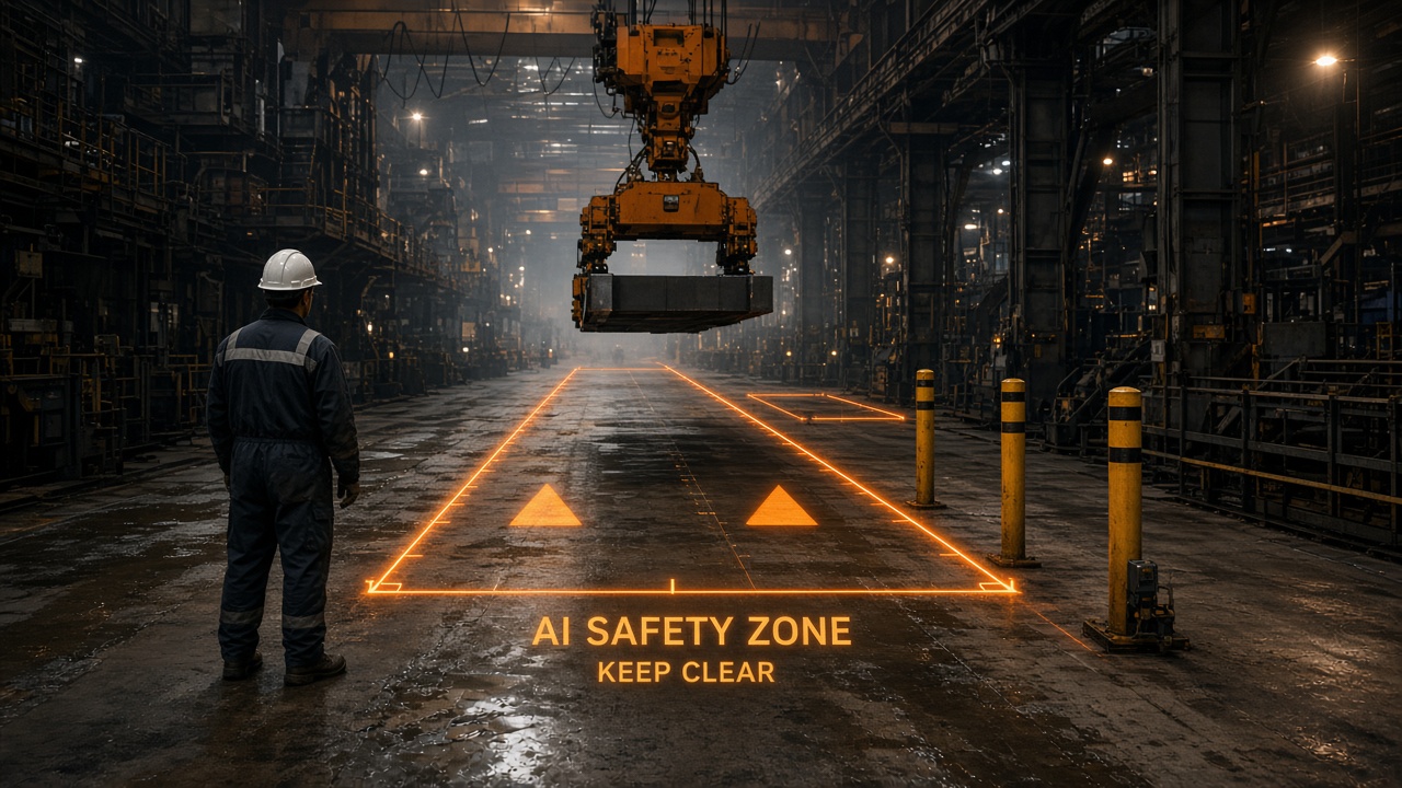 AI safety zones keeping people clear of moving industrial equipment