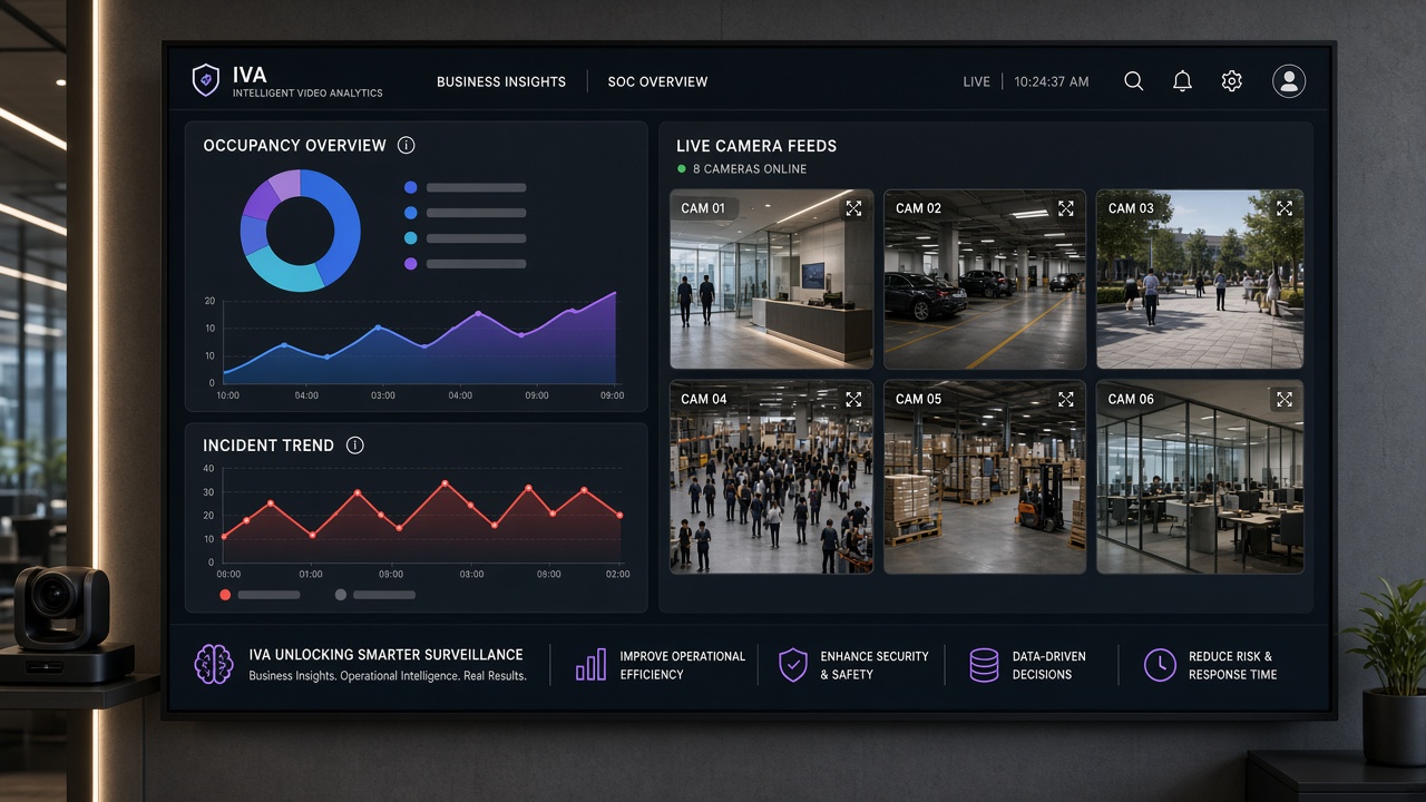 Business insight dashboards fed by intelligent video analytics