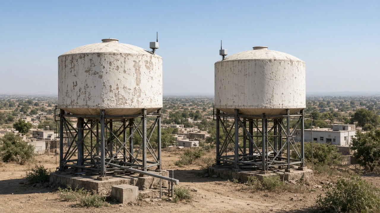Water tanks instrumented with IoT sensors