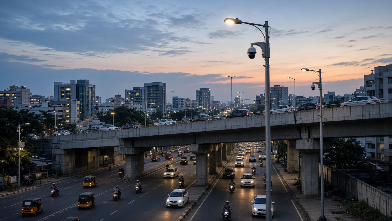Flyover corridor AI traffic video analytics
